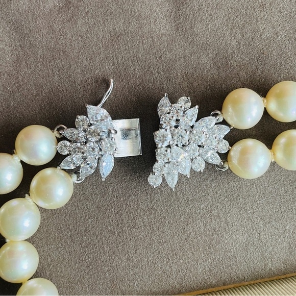 Vintage Fantasia By DeSerio Double Strand Simulated Pearl Necklace With … - Picture 7 of 15